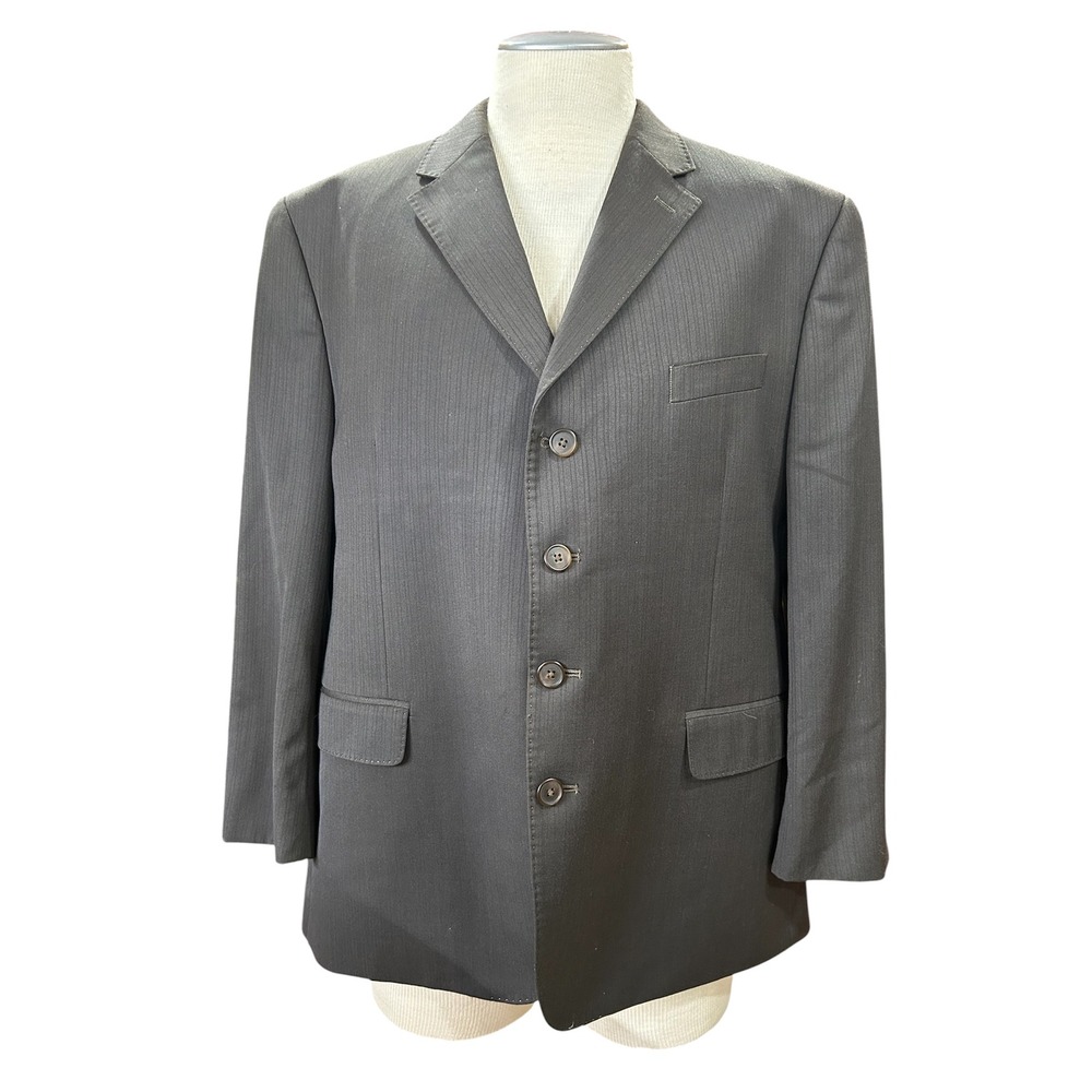 Sean John Mens 4-Button Blazer and Vest 2-Piece Set 46S Grey Pinstripe CA01129